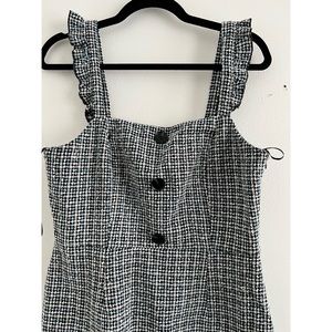 ASOS New Look Square Neck Mini tweed dress with frill sleeves